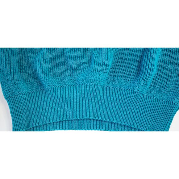Vintage L.L. Bean Green 100% Cotton Quarter Button Henley Knit Sweater Sz M - Picture 5 of 7